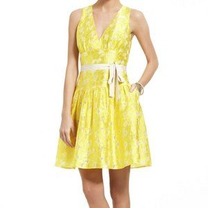 BCBGMAXAZRIA Yellow KATRINA JACQUARD COCKTAIL DRESS  SIZE 0